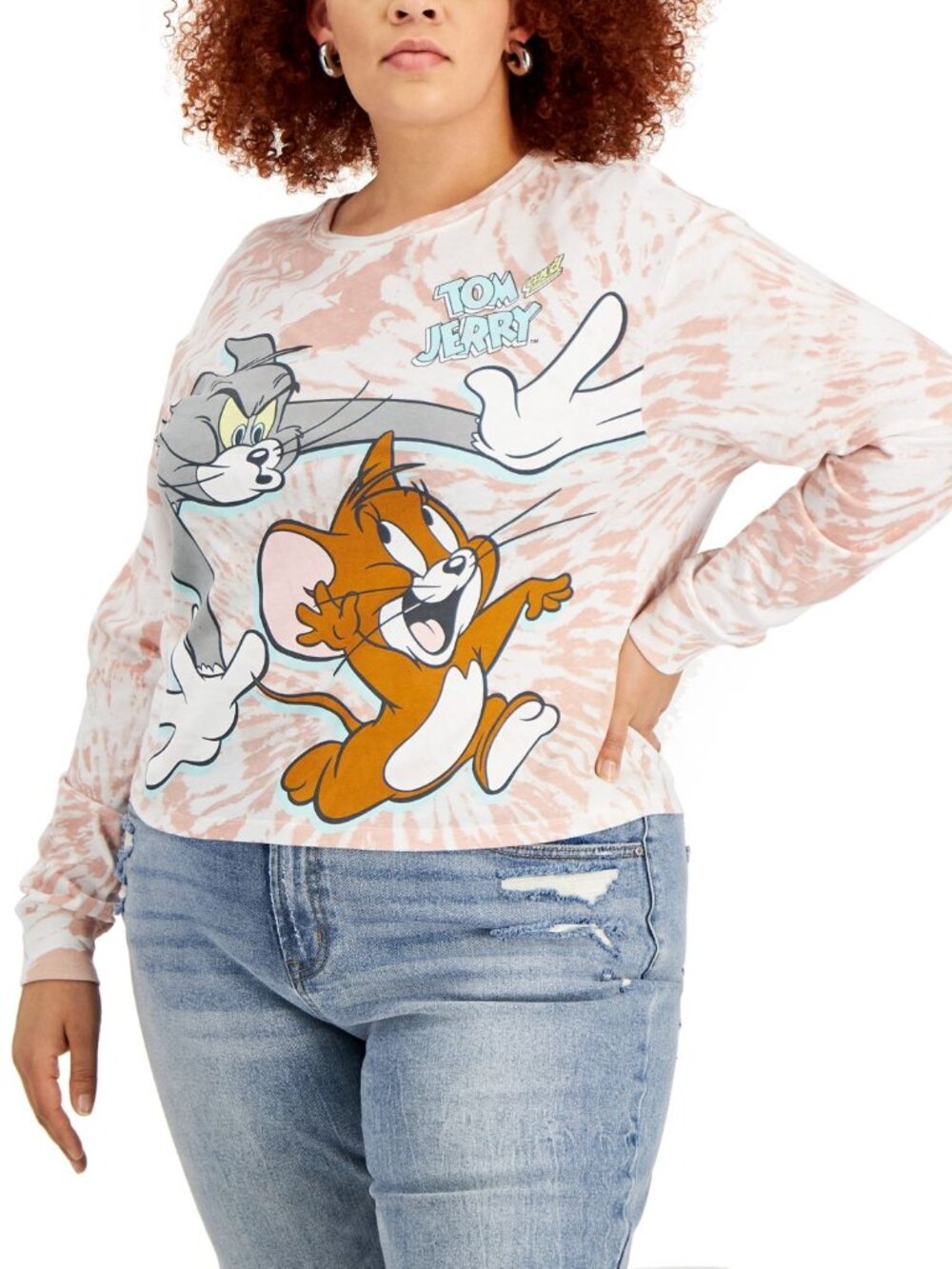 Love Tribe Womens Trendy Plus Size Tom and Jerry Graphic-Print Top